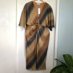 All In Favor Dolman Plissé Midi Dress.